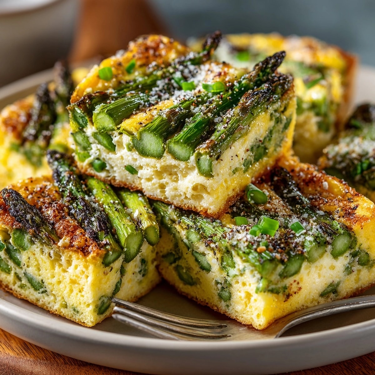 Easy Springtime Asparagus Frittata Squares, a creamy, herby delight to share with friends.