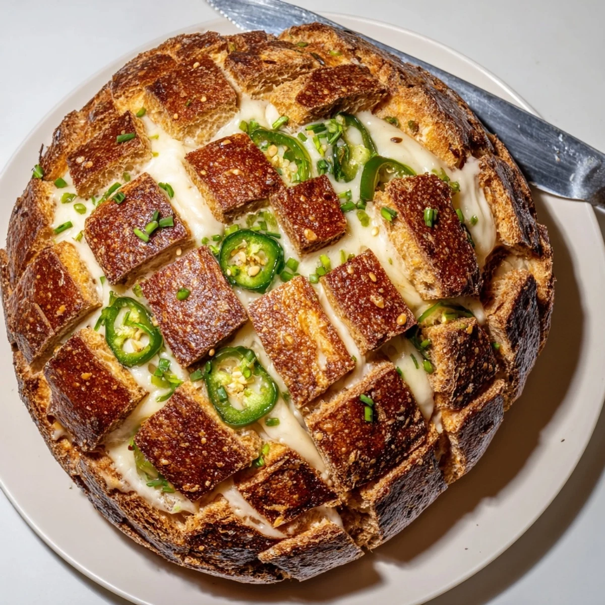 Delicious Cheesy Jalapeño Pretzel Cracked Loaf, perfect for gatherings with friends and family.