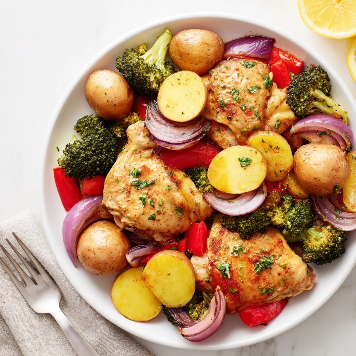 Wholesome Lazy Gourmet Chicken & Vegetable One-Pot, perfect for busy weeknight dinners.
