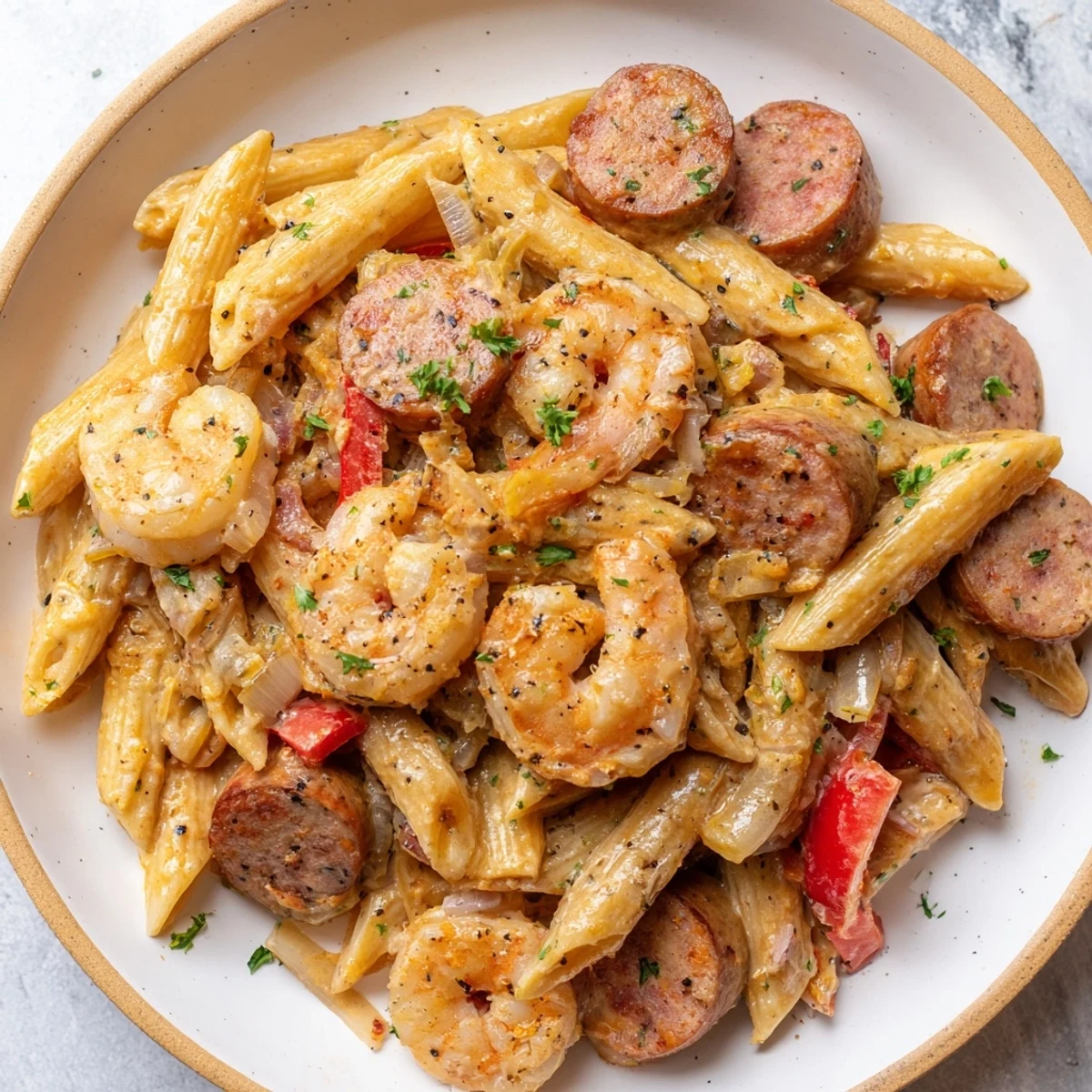 Cajun Sausage Shrimp Alfredo