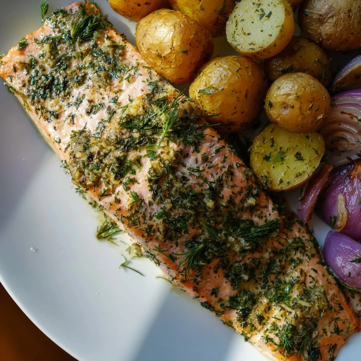Lemon Herb Salmon Potatoes