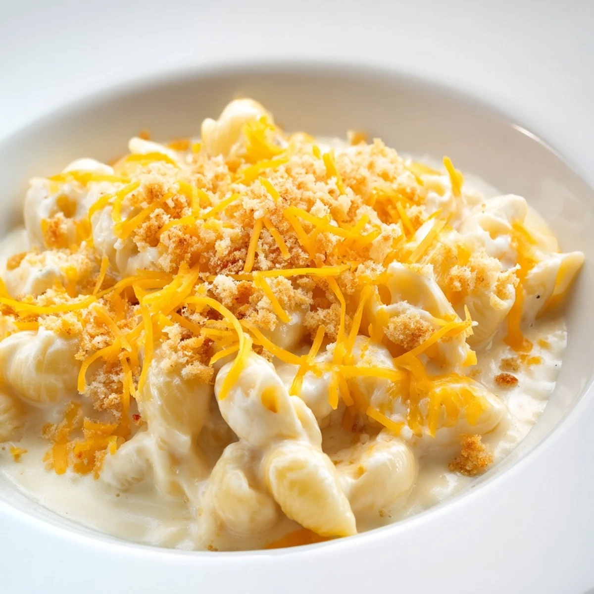 Golden and bubbly baked Mac & Cheese with evaporated milk, ready to serve and enjoy.