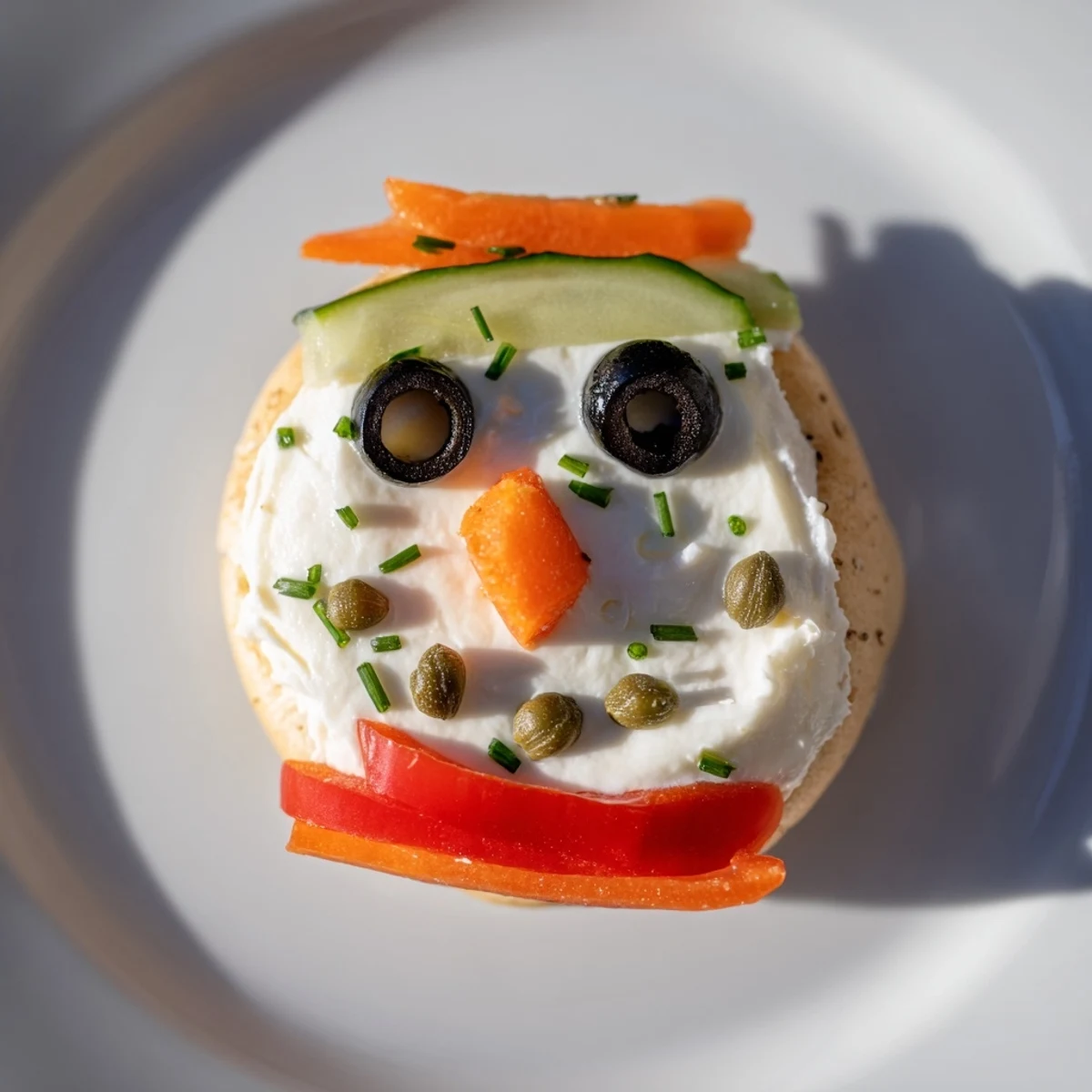Snowman Mini Bagel Sandwiches