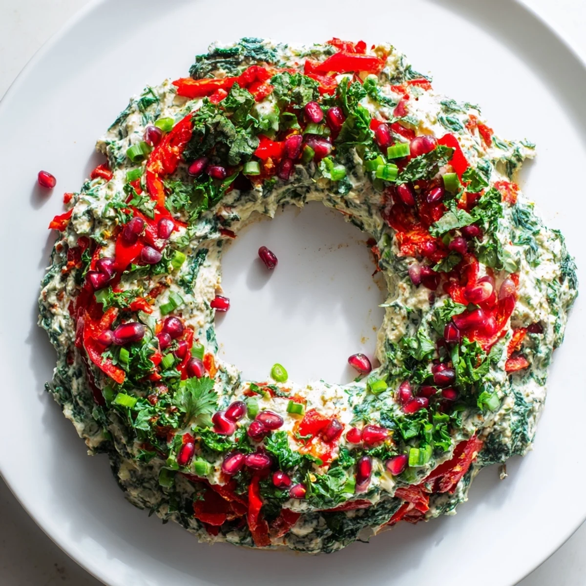 Red Pepper Spinach Wreath