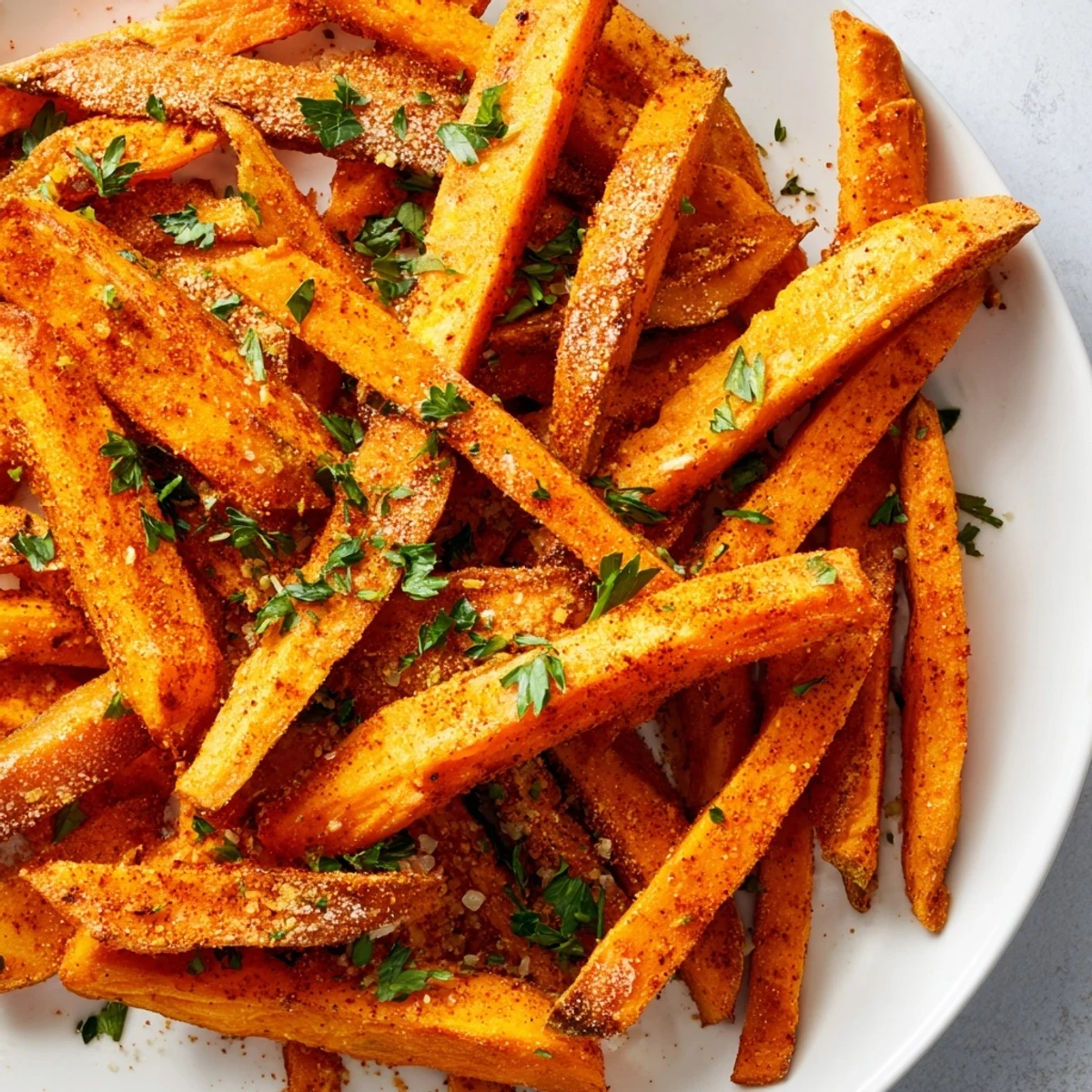 Golden-brown Cajun spiced sweet potato fries, perfectly crispy and ready for dipping, a delicious side.