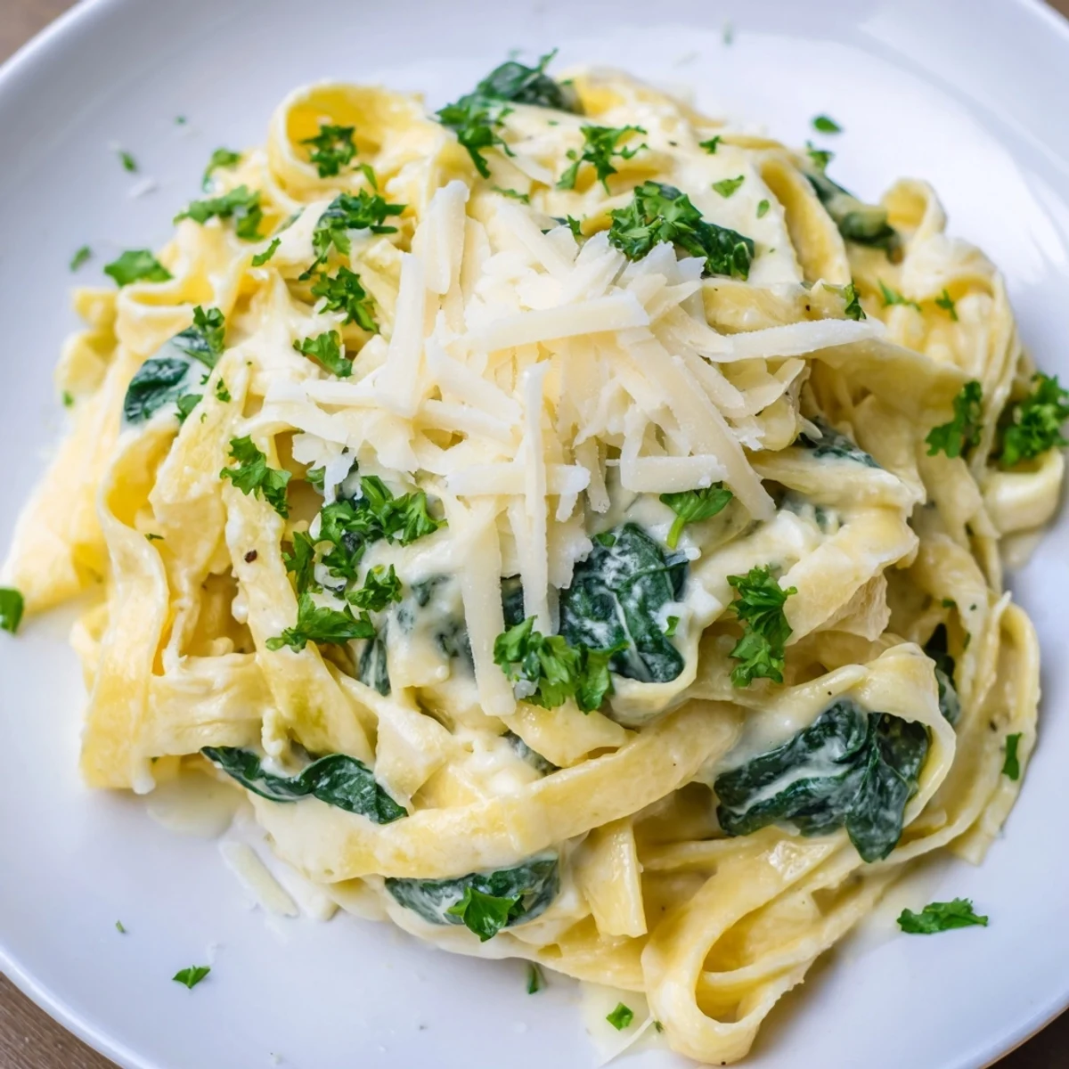 Creamy Spinach Fettuccine Alfredo