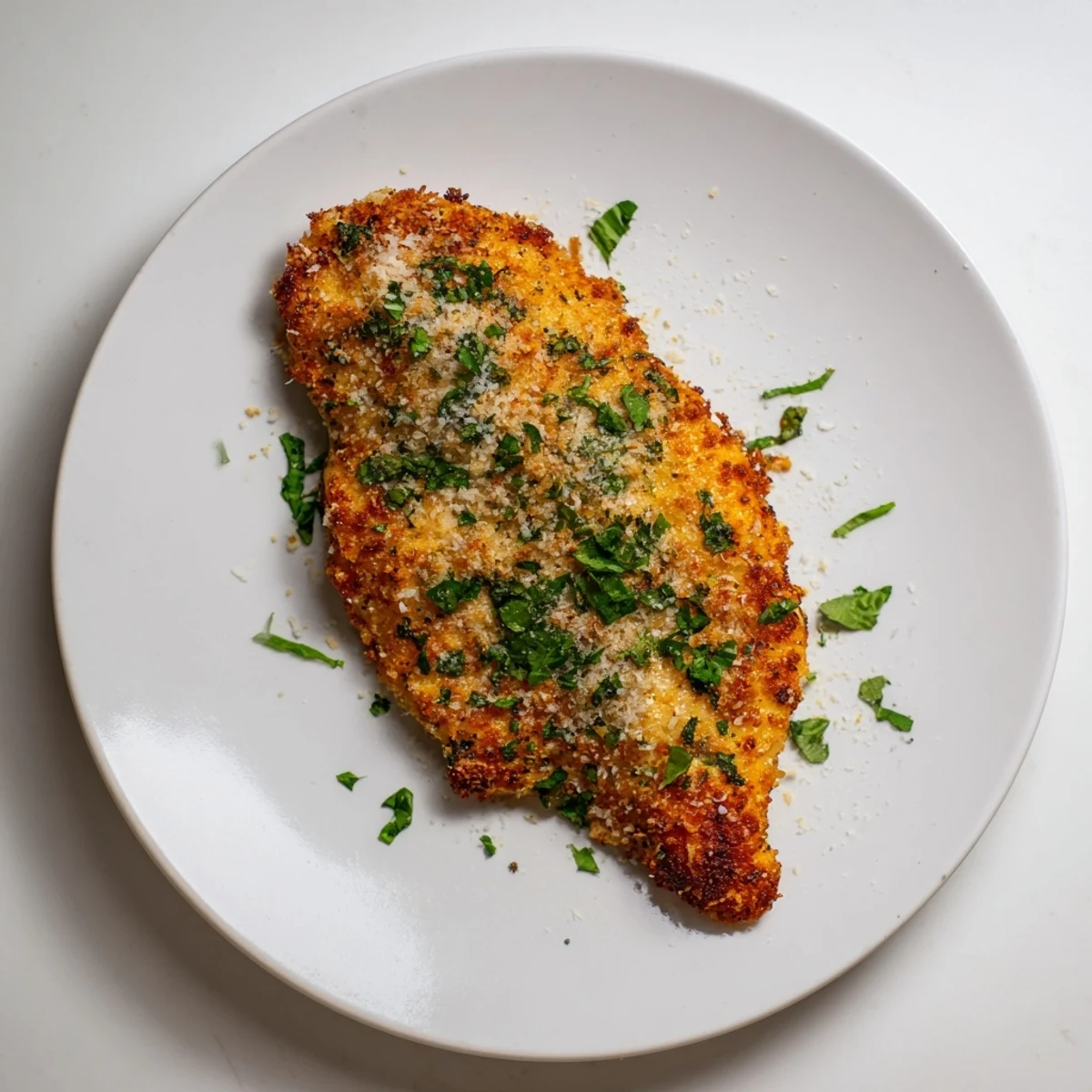Roasted Garlic Parmesan Chicken breasts with a crispy, golden-brown Parmesan and garlic butter crust, fresh from the oven.