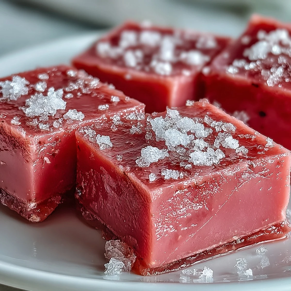 Perfectly set guava cheese cut into neat diamond shapes, ideal for serving alongside tea or coffee.