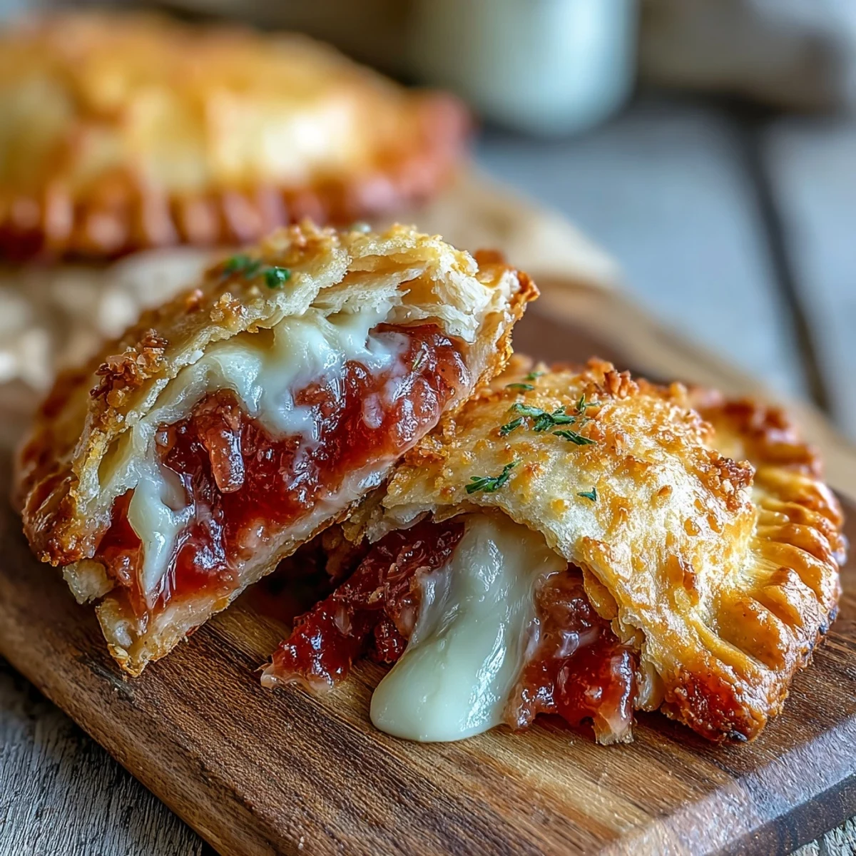 Golden air-fried Guava and Cheese Empanadas with flaky crusts, ready to serve warm.
