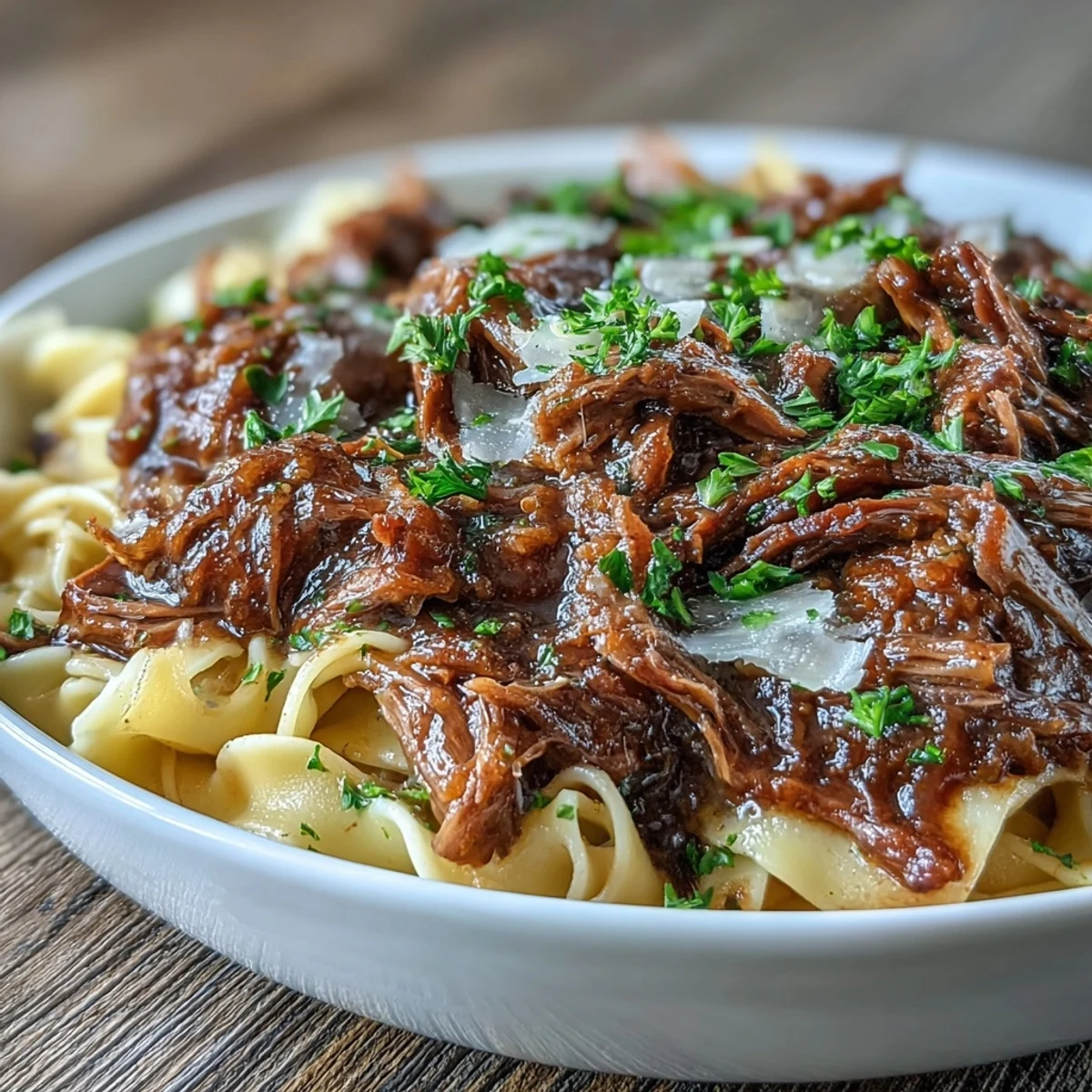 Garnished with fresh parsley and optional melted Gruyère for an extra savory finish.