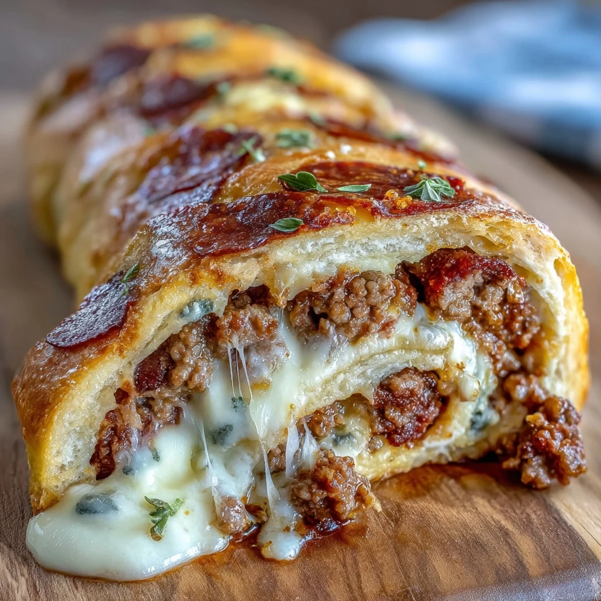 Sliced wedges of Baked High-Protein Pepperoni Stromboli served on a white plate with a small dish of warm pizza sauce for dipping.