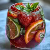 Strawberry Basil Sangria Mocktail