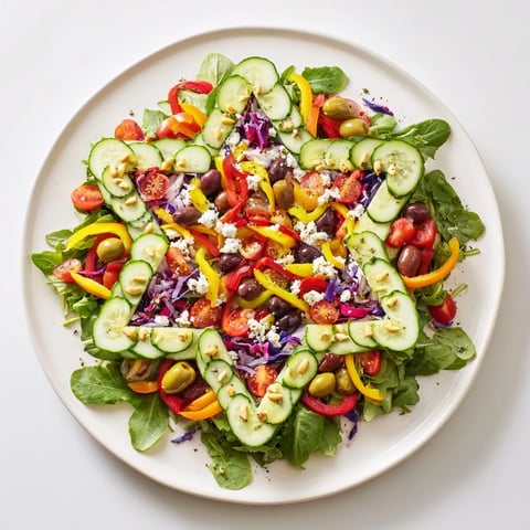 A colorful Star of David Salad Platter with fresh vegetables arranged for Hanukkah dinner.