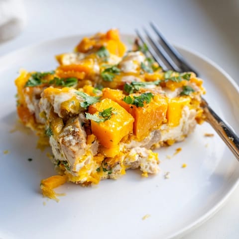 Warm, comforting Mango Sweet Potato Egg Bake with fluffy eggs, ideal brunch fare.