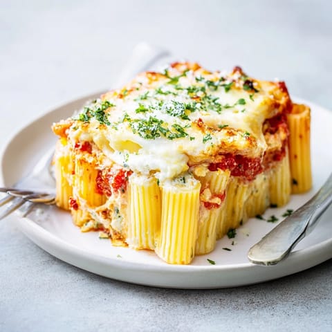 Savory Honeycomb Pasta Cake garnished with parsley, perfect for crowd-pleasing meals.  