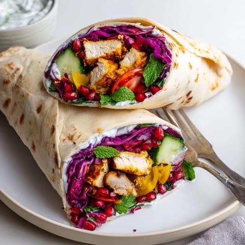 Greek Yogurt Chicken Shawarma Wrap