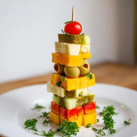 Festive Cube Cheese Stack