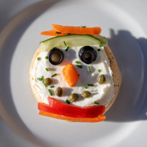 Snowman Mini Bagel Sandwiches