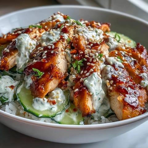 Chili Crisp Cucumber Chicken Bowls