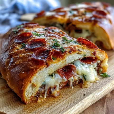 Sliced wedges of Baked High-Protein Pepperoni Stromboli served on a white plate with a small dish of warm pizza sauce for dipping.