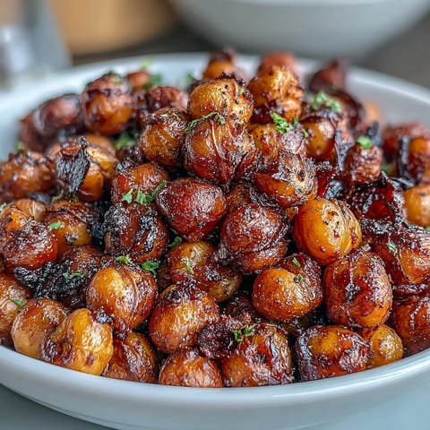 Crunchy roasted chickpeas tossed with chili lime seasoning, perfect for healthy snacking.