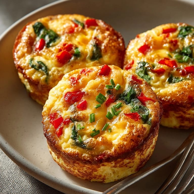 Fluffy Egg Muffins: A quick, easy breakfast recipe, filled with veggies and cheddar.