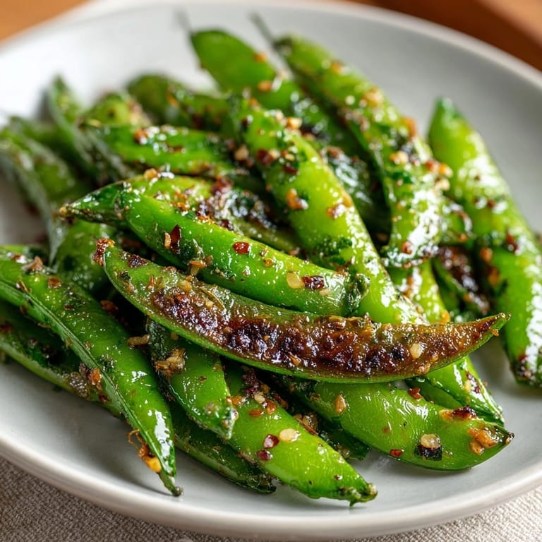 Homemade Chili-Lime Roasted Snap Peas: A healthy, vibrant, and easy snack recipe.