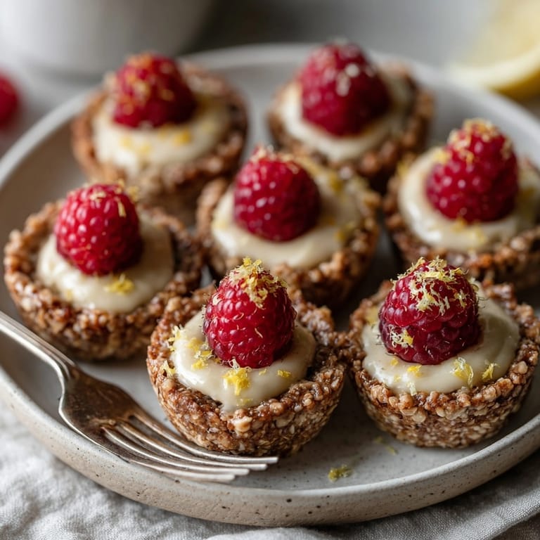 Soft, chewy Lemon-Raspberry Almond Butter Bites recipe - a delicious healthy snack or dessert.