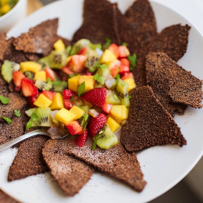 Sweet and crunchy Dessert Chips & Salsa, perfect for any fun gathering or treat.  