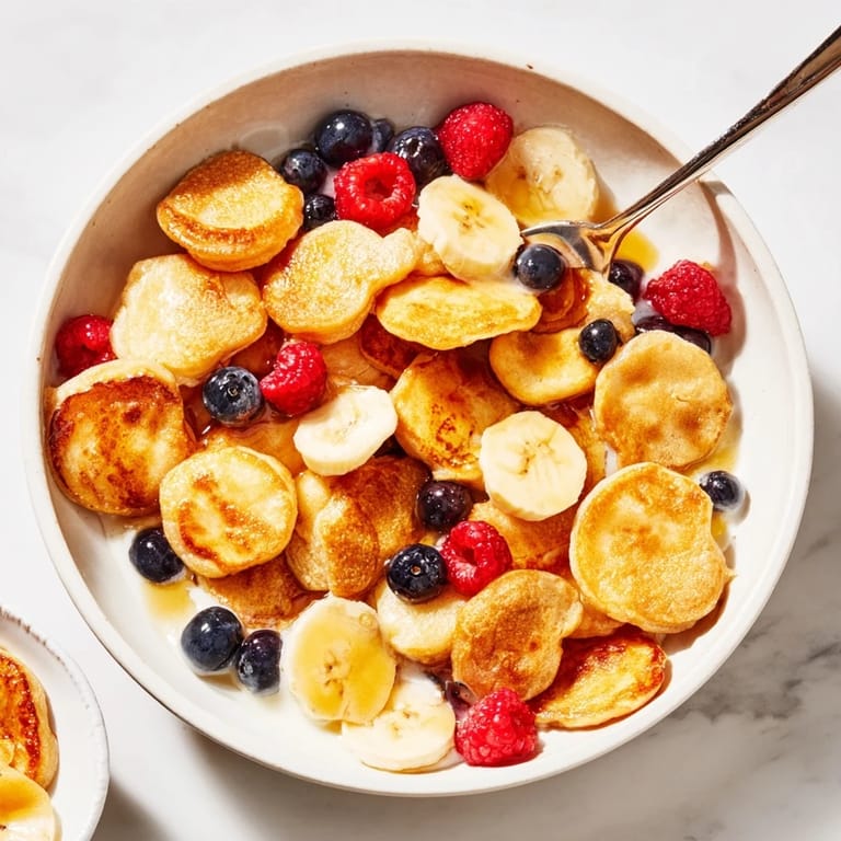 Delicious bite-sized pancakes, crispy outside and fluffy inside, perfect for breakfast!  