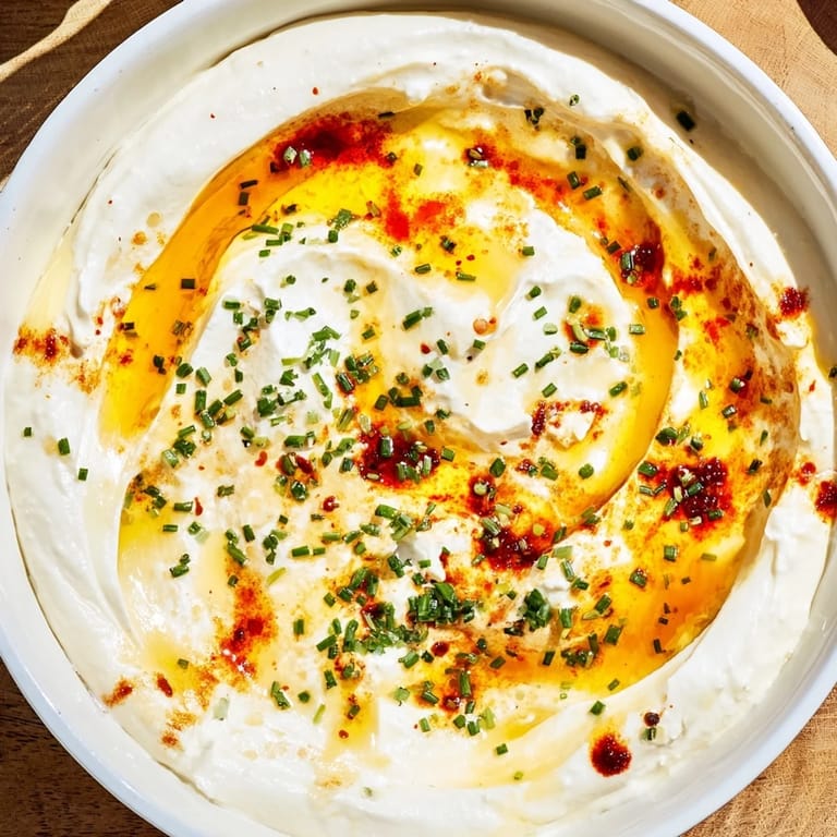 This image shows a close-up of the delicious Whipped Ricotta Dip with Hot Honey, a perfect snack.
