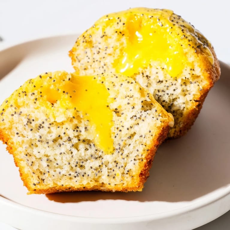 Fluffy and moist, these homemade lemon poppy seed muffins offer a zesty citrus flavor and satisfying crumb.