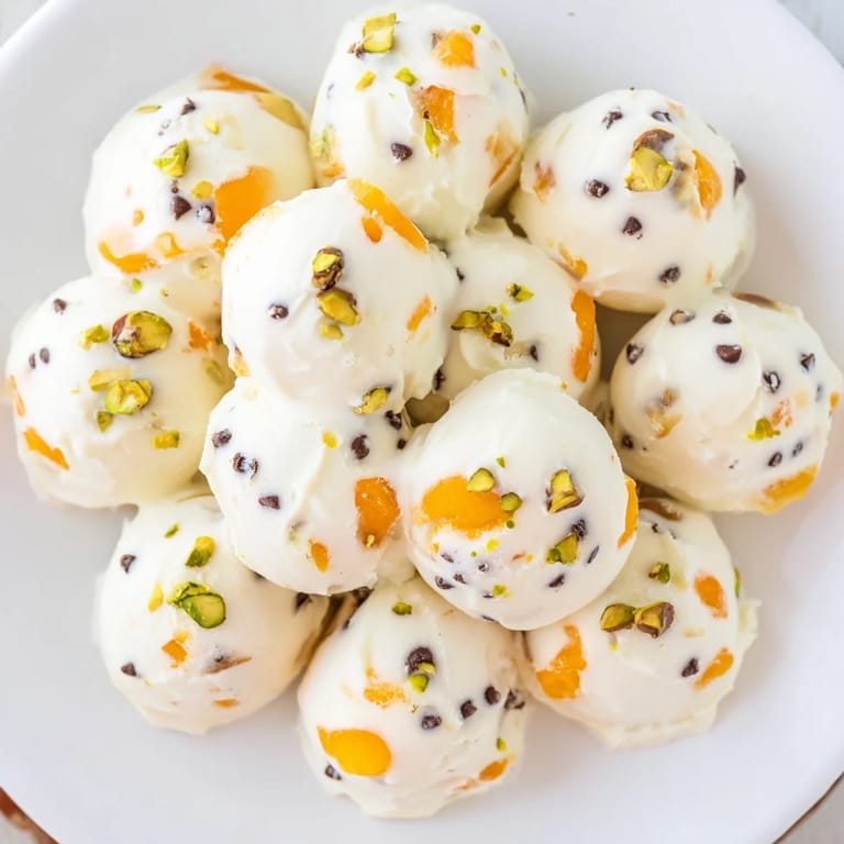 Vibrant image of frozen peach yogurt bites: a simple yet delightful, healthy dessert, ready to enjoy.
