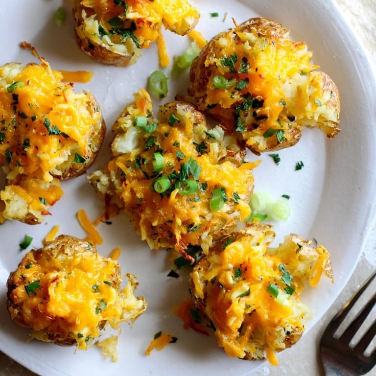 Deliciously savory smashed green onion potato bombs, perfect for a fun appetizer.  