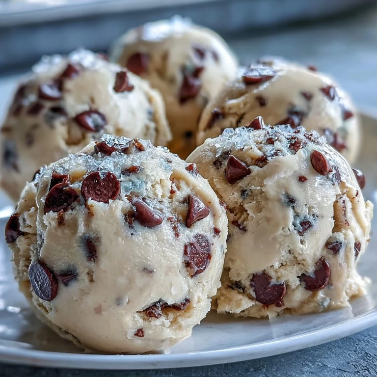 Small bowls of Greek Yogurt Cookie Dough served with fresh berries and a glass of cold milk. 