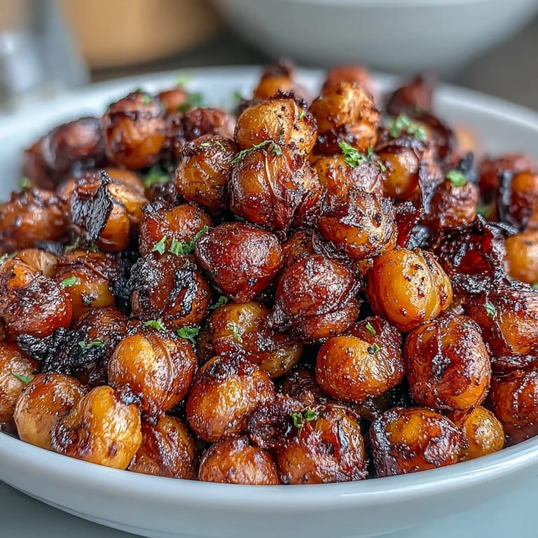 Crunchy roasted chickpeas tossed with chili lime seasoning, perfect for healthy snacking.