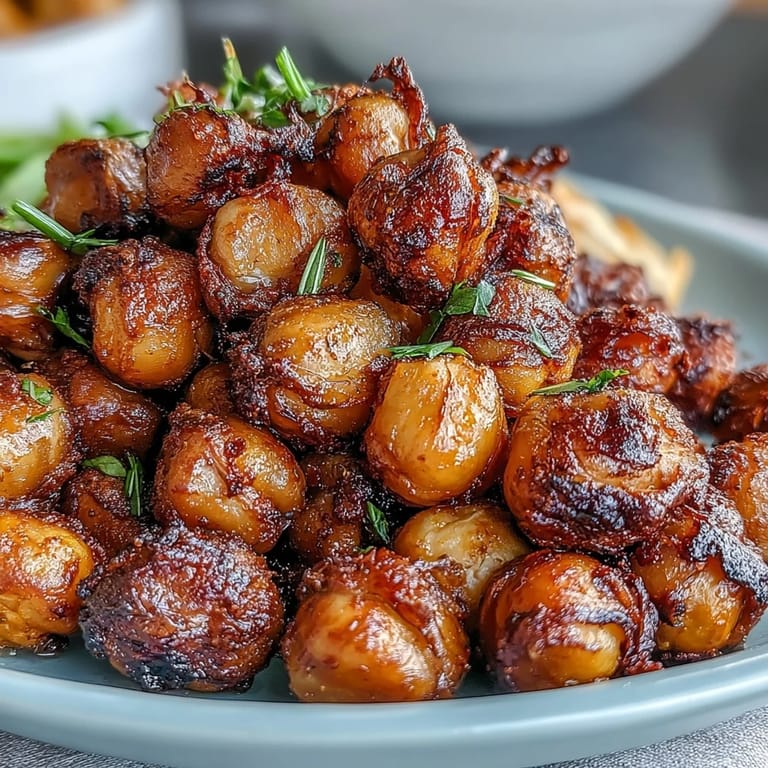 Golden oven-baked chickpeas seasoned with sea salt, ideal for salads or on-the-go bites.