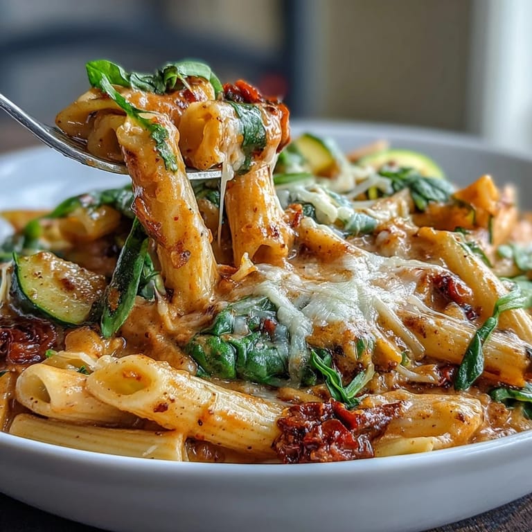 Simple one-pot vegetarian pasta simmered in broth with tomatoes and herbs, ideal for busy families.