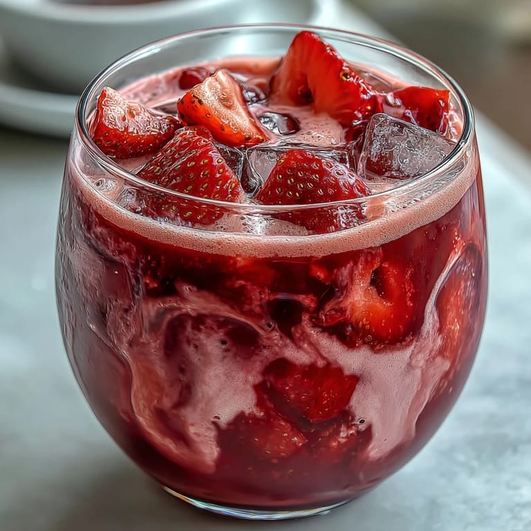 Creamy coconut milk blends with tangy açaí and sweet strawberries in this vibrant, fruity pink drink copycat recipe.