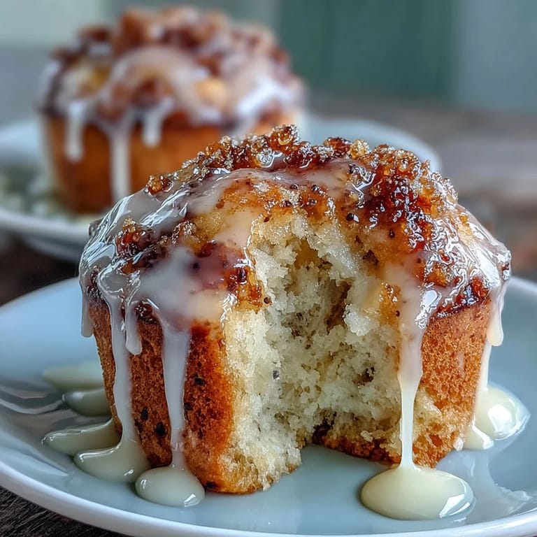 Fluffy muffins bursting with lemon zest and crunchy poppy seeds, finished with a sweet, tangy lemon glaze for a refreshing bite.  
