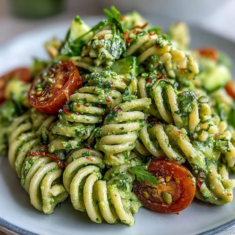 Bright and refreshing Green Goddess Pasta Salad featuring tender pasta, crunchy snap peas, and creamy green dressing.